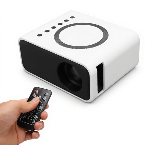 Mini projecteur de cinéma maison pour smartphone Android et iOS blanc