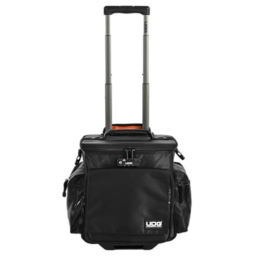 UDG U9981BL/OR Deluxe - Maletín con ruedas para dj (interior de color naranja), color negro