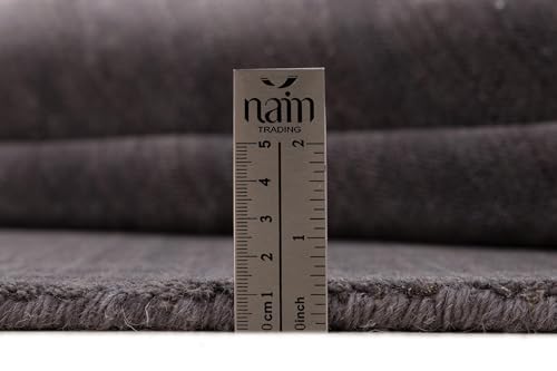 Tapis moderne Loom Gabbeh gris 121x169 isolant phonique en pure laine d'Inde