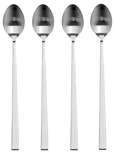 BITZ Latte-Macchiato-Löffel, Langer Löffel aus Edelstahl für Kaffee-Getränke, Länge 20 cm, 4 Stck, Stahlfarben