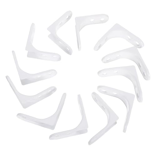 TENDYCOCO 12 セットステンレス製字型棚受け具 耐荷重三角形補強 壁掛けキャビネット用補強具 ネジ付 キッチン浴室対応