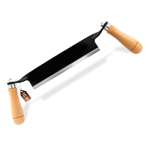 10-Inch Straight Draw Knife Woodworking Debarking Tool Drawknife Tree Bark Removal Tool for Log Peeling & Shaping