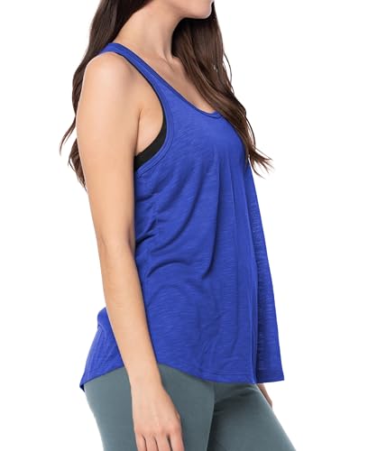 Image of Sexy Basics Women's Everyday Flowy Burnout Slub Racer Back Tanks | Active Workout Tops | Multi Packs & Colors