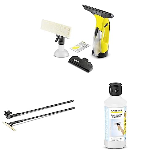 Kärcher WV 5 Plus N Window Vac & Kärcher 26331440 Window Vacuum Extension Set, Black & Kärcher Window Cleaner Concentrate RM 500