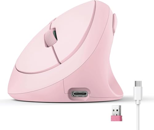 Souris ergonomique verticale rechargeable à clics silencieux et Bluetooth triple canal