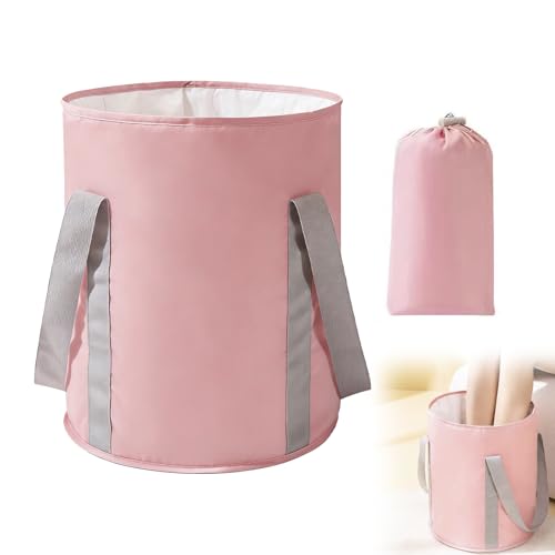 Foot Bath Bowl Collapsible Bucket for Soaking Feet with Storage Bag Foot Soak Bowl Foot Bath Tub for Home Camping Washing Fishing Outdoor (Pink)