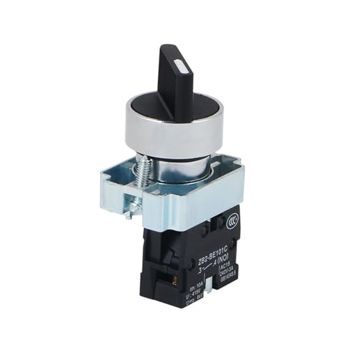P87 Rotary Switch Knob 22mm 2 Position Self-locking Latching Switch 1 NO XB2-BD21C XB2-BD21 BD41C 1Pcs
