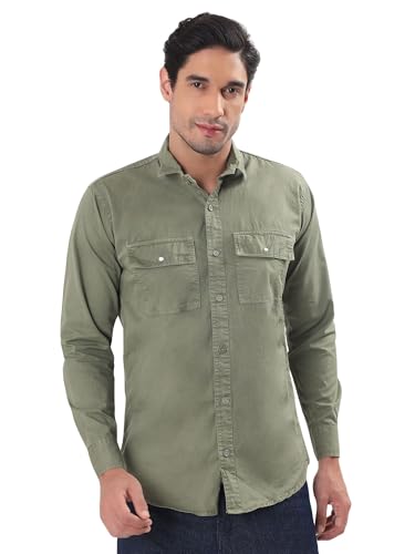 Image of Premium Men Plain Shirt Full Sleeve | Button Down Collar RFD Lightweight Fabric | Regular Fit Casual Wear Shirt with Double Pocket Design