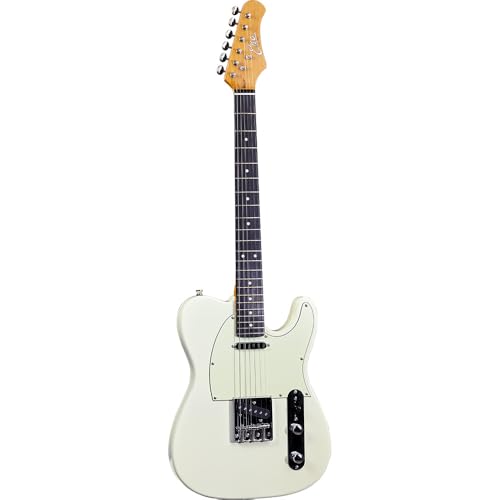 Eko Guitars - Vt-380 V-Nos Olmpic White, Chitarra Elettrica Della Serie "Tribute V-Nos", Corpo In Pawlonia, Manico In Acero,Tastiera In Resina Eko Wpc