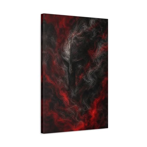 Tableau abstrait rouge et noir pour habiller un grand mur vide