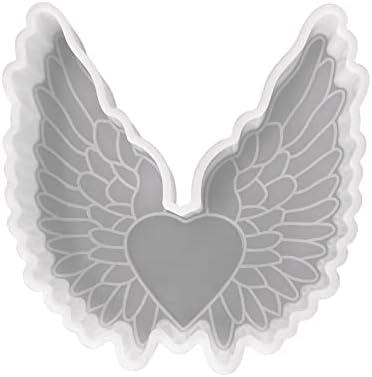 Heart with Angel Wings Freshie Silicone Mold | Size 4.75" Wide x 5" Long x 1" Deep | Heart with Wings | Heart Design for Freshie, Soap, Resin, Candles Bake Heat Resistant