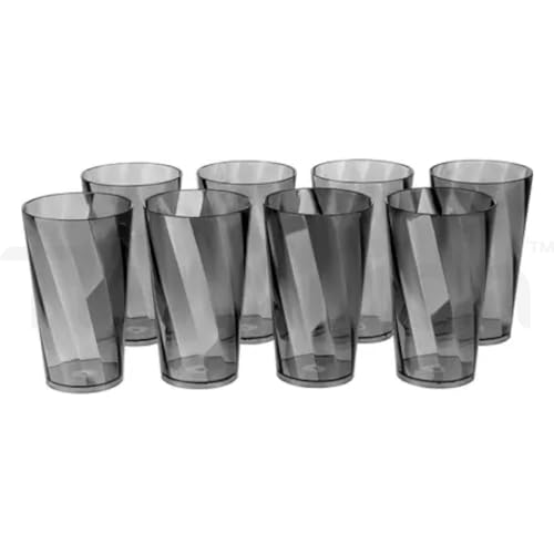 Image of ClearTwist Set of 8 Plastic Glasses - 300 ml, Unbreakable, BPA Free, for Water, Juice, Cocktails, Lightweight and Transparent Design, Ideal for Home, Office, Cafes, Restaurants