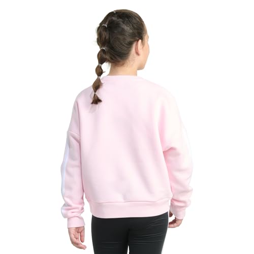 adidas Girls' Fleece 3-Stripe Crewneck Sweatshirt4