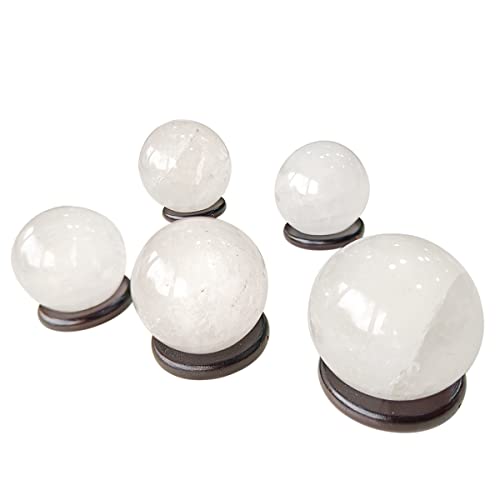Image of Clear Quartz Sphere Ball 100-150 Gm for Reiki, Meditation & Vastu | Natural Healing Crystals for Mental Clarity, Emotional Balance & Focus | Decorative Crystal Figurine for Spiritual Decor & Gifting