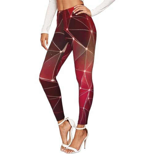 Leggings de galaxia roja mallas cómodas para yoga y descanso en casa