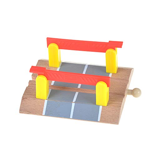 Aowa 1 Stück Holz Eisenbahn Zubehör Eisenbahn Crossing Bridge Zug Slot Track Spielzeug – Bild 7