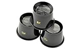 3 Pcs. Black Plastic Jeweler's Loupe Set - 2.5X 5X 10x Magnification