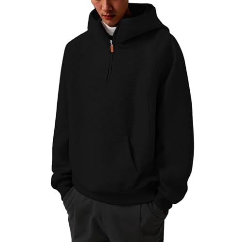 Sweat à capuche homme raglan avec fermeture éclair et col rond style camionneur