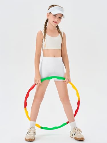 Image of Haloumoning Girls Athletic Shorts Kids High Waisted Yoga Dance Biker Shorts Comfy Gymnastics Shorts 5-14Y