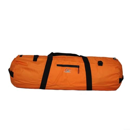 Bolsa de almacenamiento plegable impermeable de gran capacidad para tienda de campaña al aire libre, camping, senderismo, equipaje con correa ajustable, asas de bolsillo frontal, tela Oxford (naranja