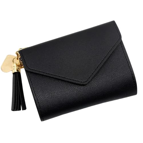 Carteira feminina Porta Cartão couro sintético slim pequena (Preto)