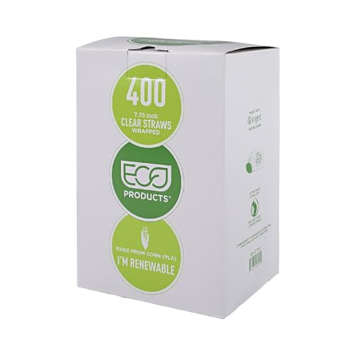 Pitillos desechables compostables PLA, 7.75 pulgadas, caja 400 miniatura 5