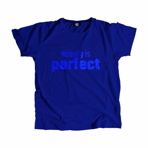 T-shirt Nobody is Perfect bleu royal anti-déformation pour homme et femme actifs