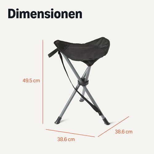Amazon Basics Campinghocker, zusammenklappbarer, Schwarz – Bild 3