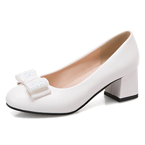 MIOKE Women's T-Strap Mary Jane Pump Oxford Retro Square Toe Patent Leather Low Heel Classic Dress Shoes