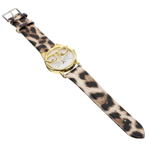 TEHAUX レディース向けキッズ腕時計 レザーバンド クォーツ式 猫ひげモチーフ おしゃれ バンド 柔らかい装着感 ファッションアクセサリー