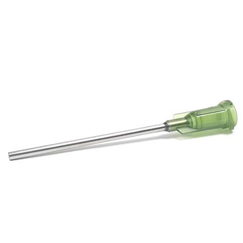 SANANTS 14 GA 1.5 Inch Blunt Tip Dispensing Needle with Luer Lock,Precision Applicator (Olive, 50 PCS)