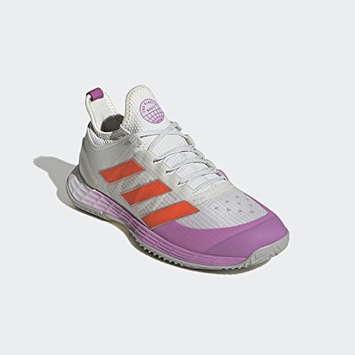 adidas T nis feminino Adizero Ubersonic 4, Branco cristal/laranja impacto/semi pu, 10