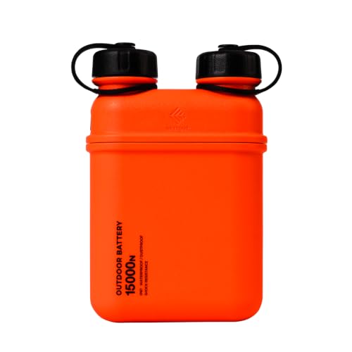 Image of ELECOM NESTOUT Rugged Power Bank, 15000mAh Outdoor Charger, 32W USB-C Fast Charging PD, Waterproof IP67, Durable Shockproof, Battery Pack for iPhone Tablet Hiking Travel Camping (Orange, 15000mAh)
