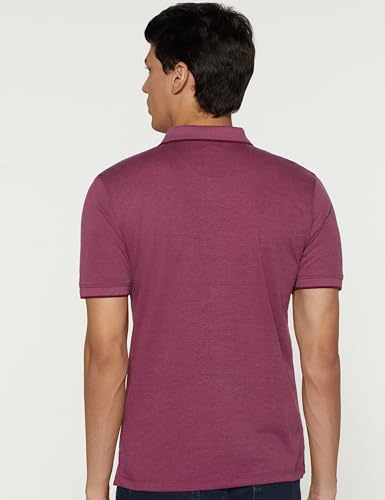 Peter England Men's Premium Regular Fit Half Sleeve Polo T-Shirt with Pocket | Cotton Rich | Birds Eye Interlock Weave