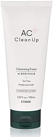 Etude House AC Clean Up Daily Cleansing Foam 150ml (Renewal) | Amino Acid Base Gentle Foaming Cleanser Treatment for Acne Prone Skin | PH Balancing | Korean Face Wash Skin Care