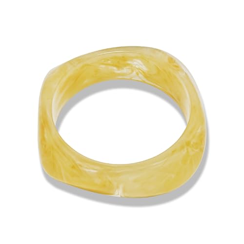 Bracelet acrylique femme : gros jonc carré et large au style géométrique