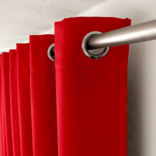 Enjoy Home Basic Blackout Curtain 8 Silver Eyelets Diameter 4 cm 100% Polyester Oeko-TEX Certified Fabric 140 x 180 cm Red - Image 3