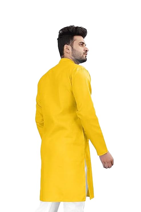 Image of Flossy Men's Cotton Blend Plain Solid Kurta for Men