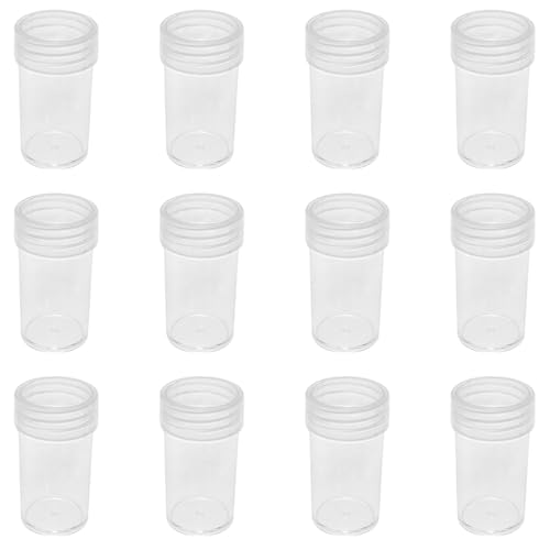 Image of Xhziy Diamond Painting Storage Diamond Art Storage Container Small Plastic vials Sample Bottles Mini Transparent Storage Box Large Round Bottle with lid 12pcs