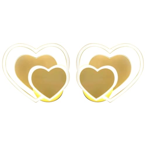 Bloepum 16W 3000K Warm Light Heart-Shaped LED Wall LED Modern Wall Lamp for Bedroom Study Restaurant KTV Hotel Wall Lamp