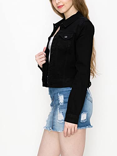 FashionMille Women Classic Casual Stretch Fit Denim Jean Jacket3