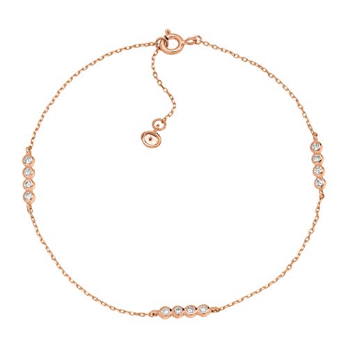 Silpada 'Clarity' Repose Anklet with Cubic Zirconia in 18K Rose Gold-Plated Sterling Silver, 9