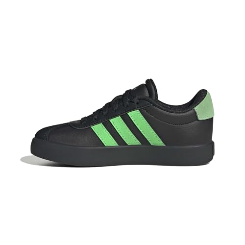 Baskets adidas VL Court 3.0 enfant avec semelle adhérente noire et verte 36