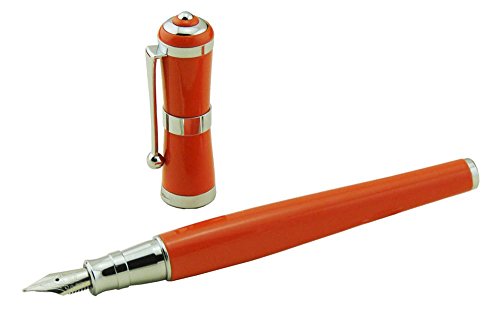 erofa Fuliwen Fountain Pen Set with Ink Refills Converter, Fine Nib Writing Pen (Orange)