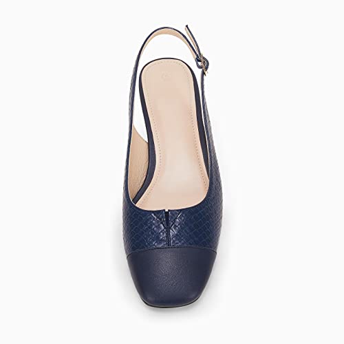 Rilista Women's Slingback Low Heels Closed Toe Chunky Block Heel Comfortable Office Dress Pumps Shoes3