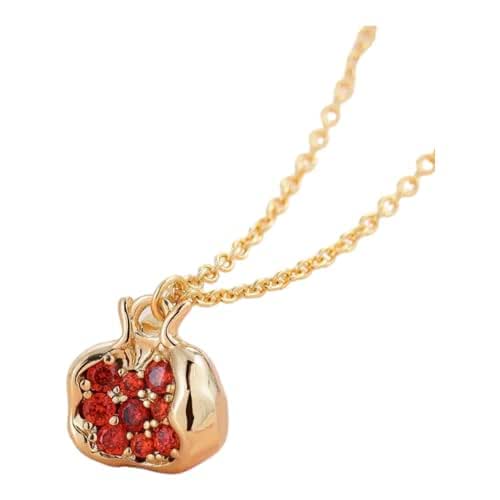 Pomegranate Cubic Zirconia Necklace 18k gold plated necklace chain
