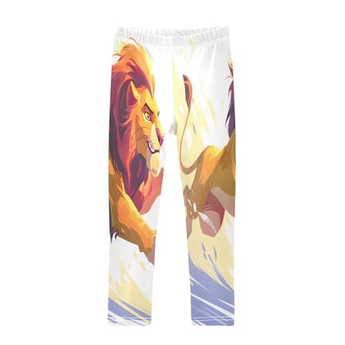 Bolaz Toddler Girls Leggings Printed Yoga Pants Leggings Yellow Running Lions for Kids