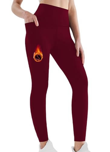 Cozyan Leggins Termicos Mujer Invierno Polar Mallas Leggins Termicos Mujer Invierno Forro Polar Grueso Mallas Deporte Push Up Pantalones Cintura Alta Calientes Elásticos Ropa