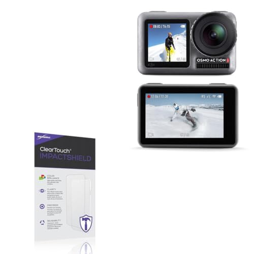 BoxWave Screen Protector Compatible With DJI Osmo Action - ClearTouch ImpactShield (2-Pack), Impenetrable Screen Protector Flexible Film