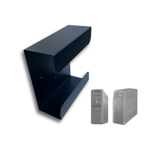 UPS Wall Mount Bracket | Single Mount Compatible with APC & CyberPower UPS Battery Backup | Heavy Duty Mounting Kit for Home Office Server Rack | Easy Installation Saves Floor Space (Model 143)